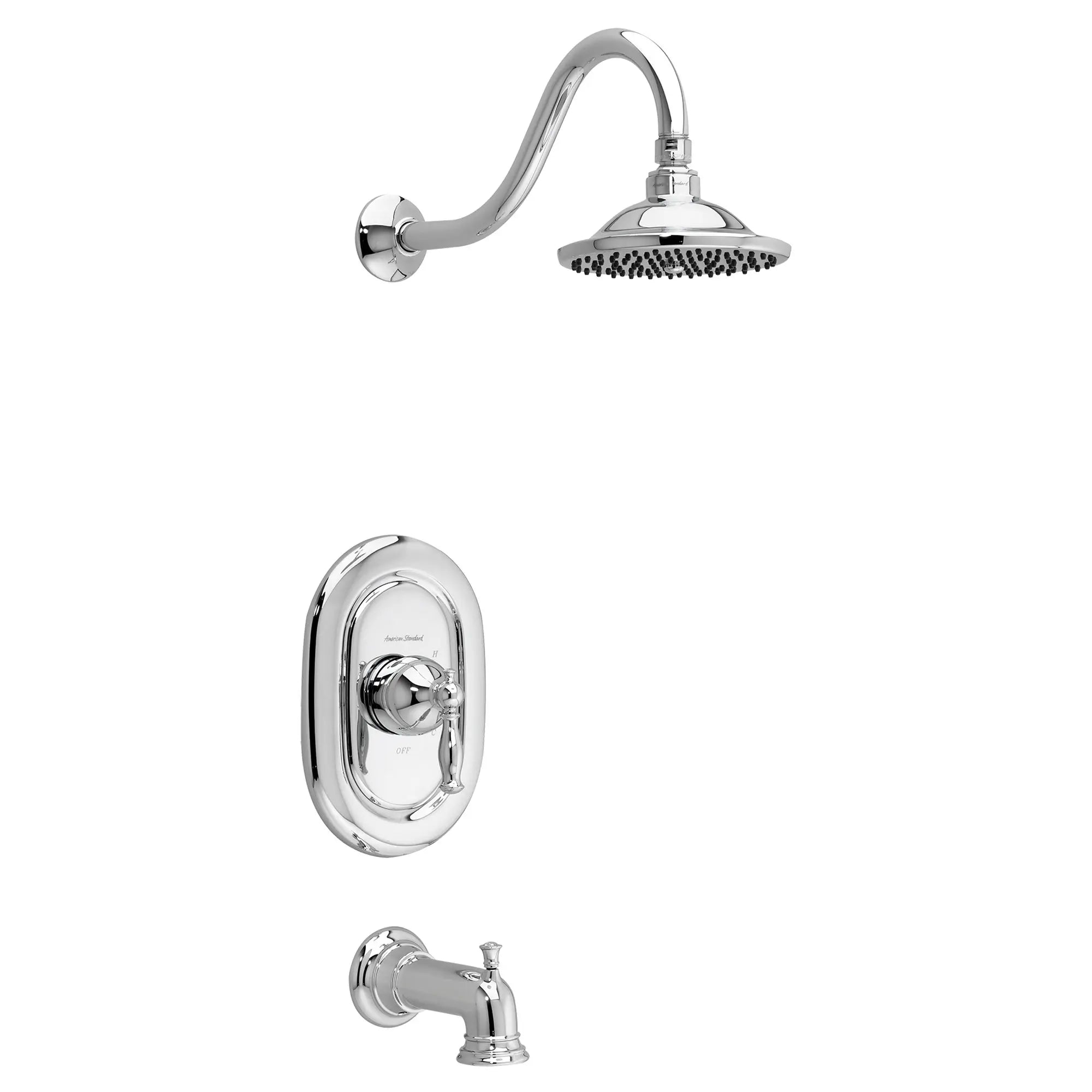 Quentin 2.5 GPM Tub and Shower Trim Kit with Rain Showerhead and Lever Handle — image 1